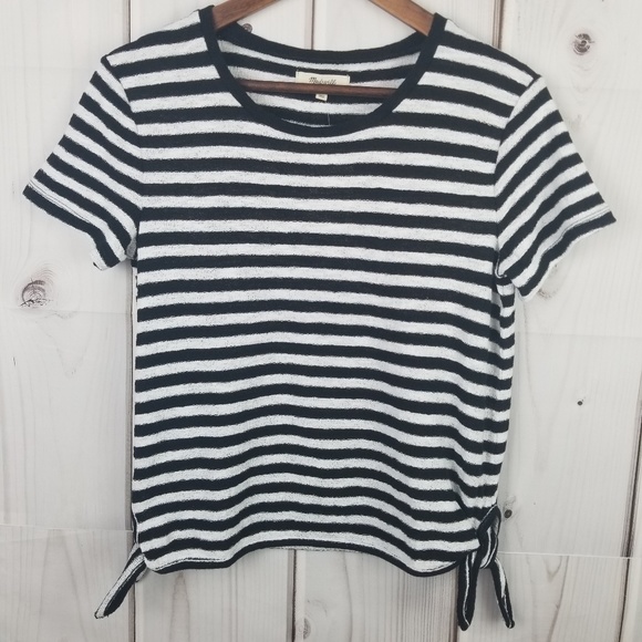 Madewell Tops - NWT Madewell Modern Stripe Side-Tie T-Shirt